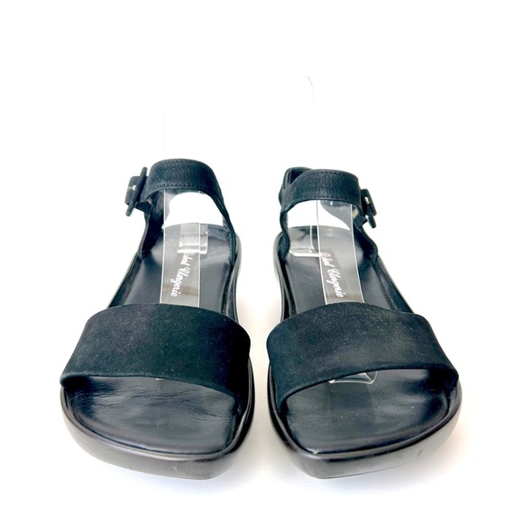 Robert Clergerie Black Leather Platform Sandals Ankle Strap Open Toe Clog Size 6 - Picture 5 of 10